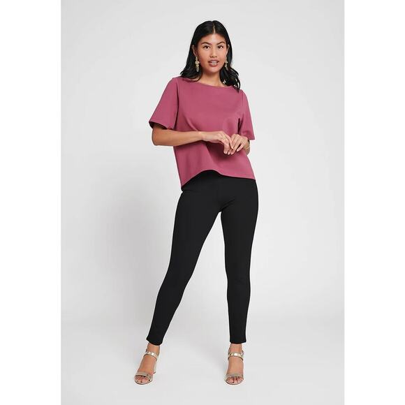 Betabrand Women's Classic Dress Pants Yoga Pants Black Skinny Pull Up Stretch - Picture 2 of 14